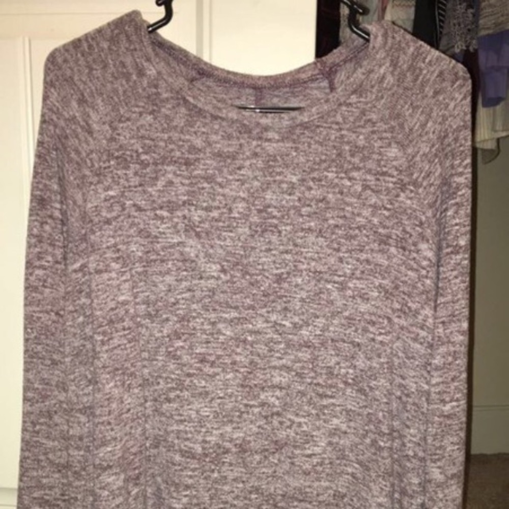 Purple sweater shirt.